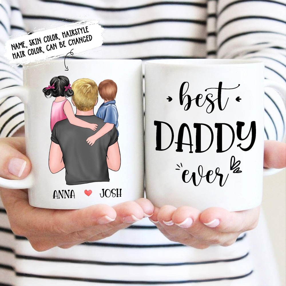 Taza Best Daddy Ever Personalizada Padre e Hijos Taza Personalizada Regalo Día del Padre