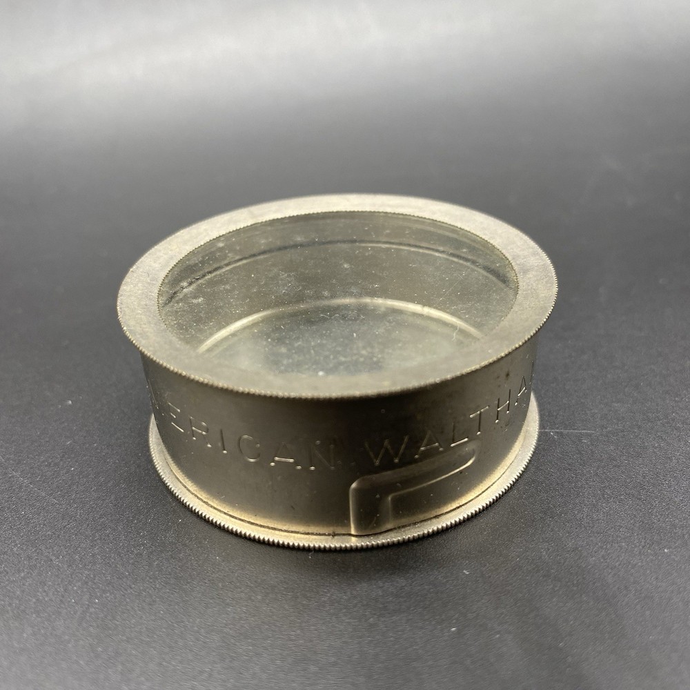 Vintage Waltham Pocket Watch with Visible Movement in Display Case