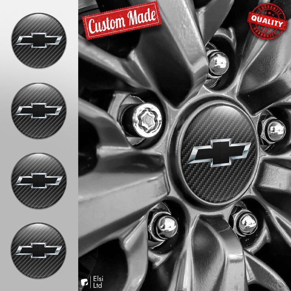Chevrolet Wheel Cap Stickers - 4pcs Custom Rim Emblem Set