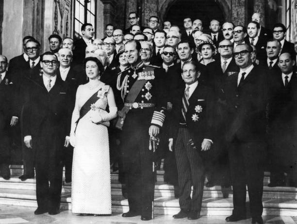 Queen Elizabeth Ii And Prince Philip Visiting The Malta 1967 Old Photo