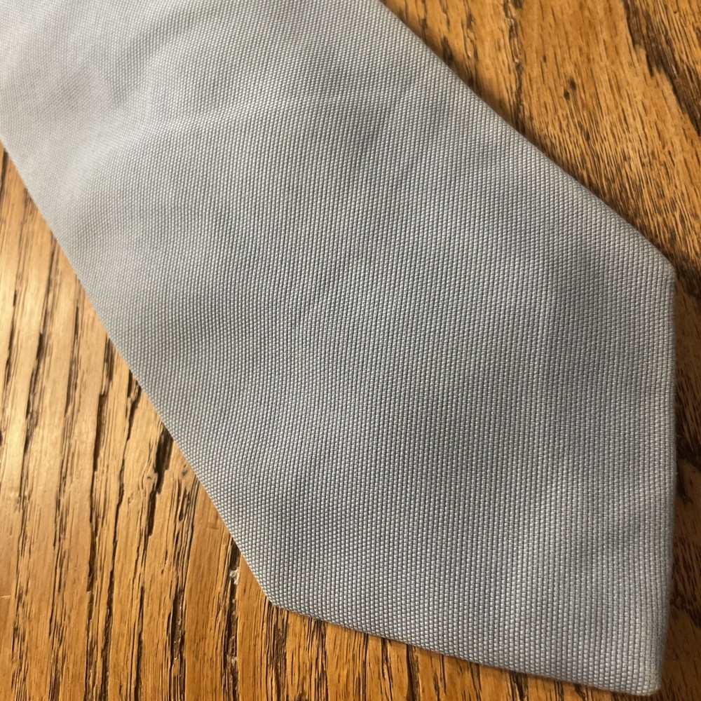 Vintage EUC Chester Tailor Brown’s Light Blue Cotton Tie Necktie Made In Italy