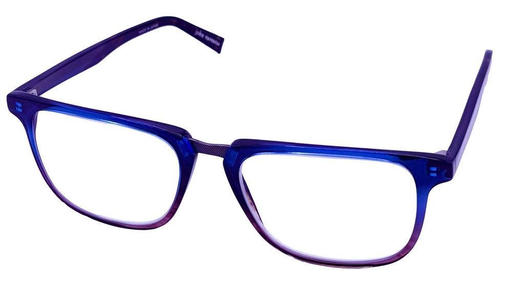 John Varvatos Plastic Rectangle Mens Navy Gradient Eyewear Frame V373  54mm