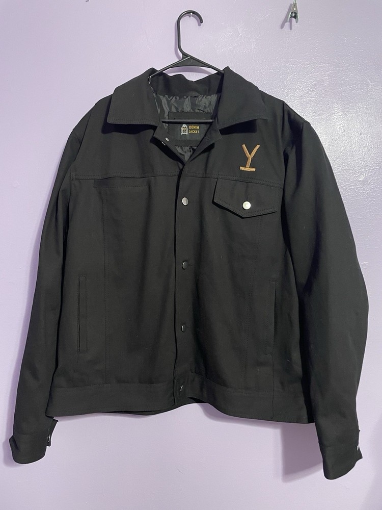 Yellowstone Dutton Ranch Rip Wheeler Cole Hauser Black Demin Jacket Mens XL NWOT