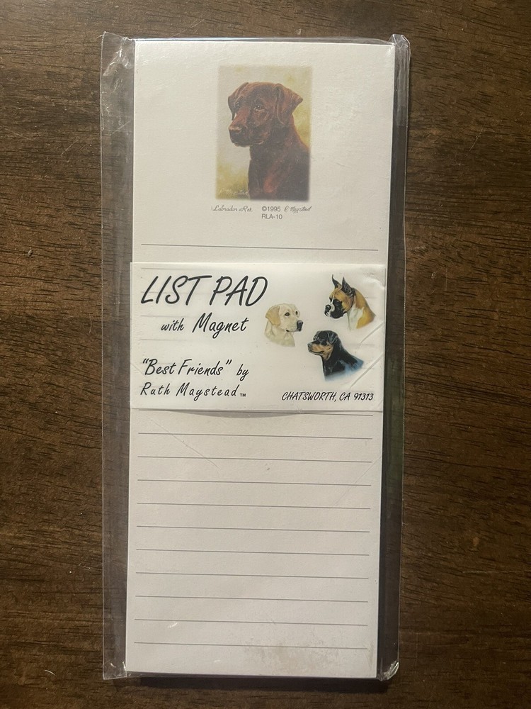 New Labrador Retriever Pet Dog Note Pad Magnet Refrigerator By Ruth Maystead