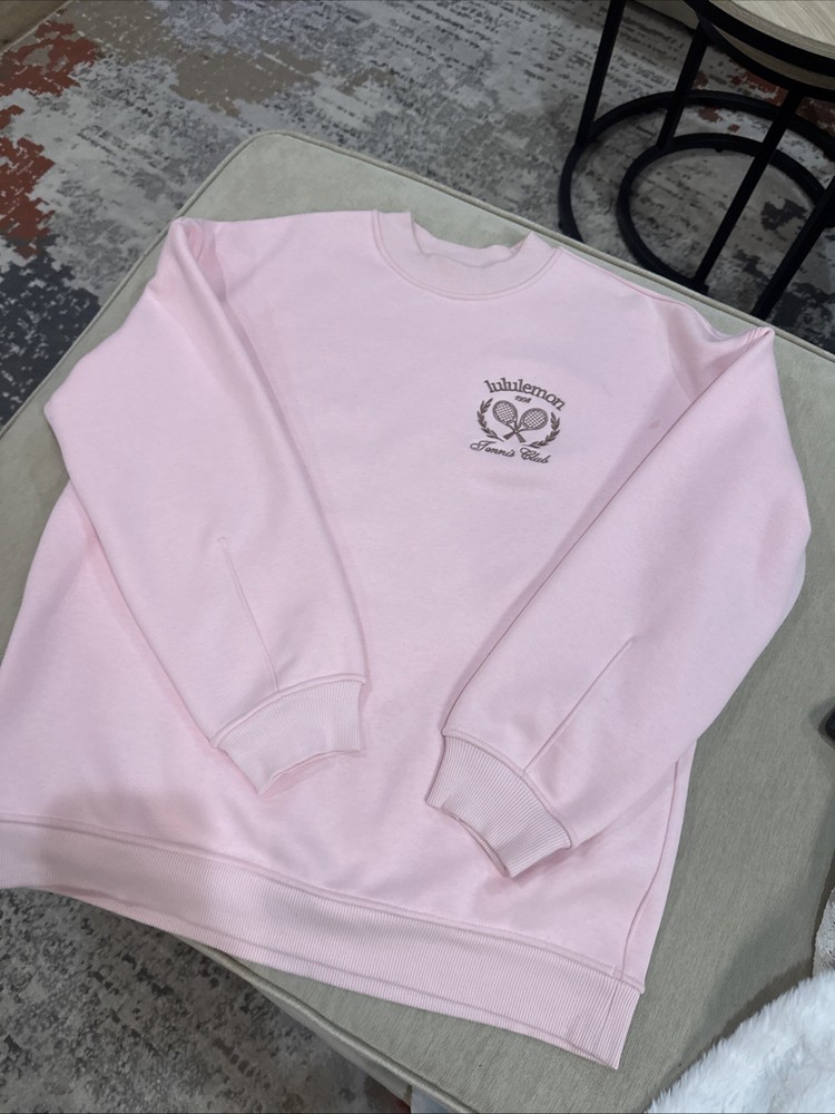 LULULEMON Heavyweight Fleece Pullover Strawberry Milkshake Tennis Club Small