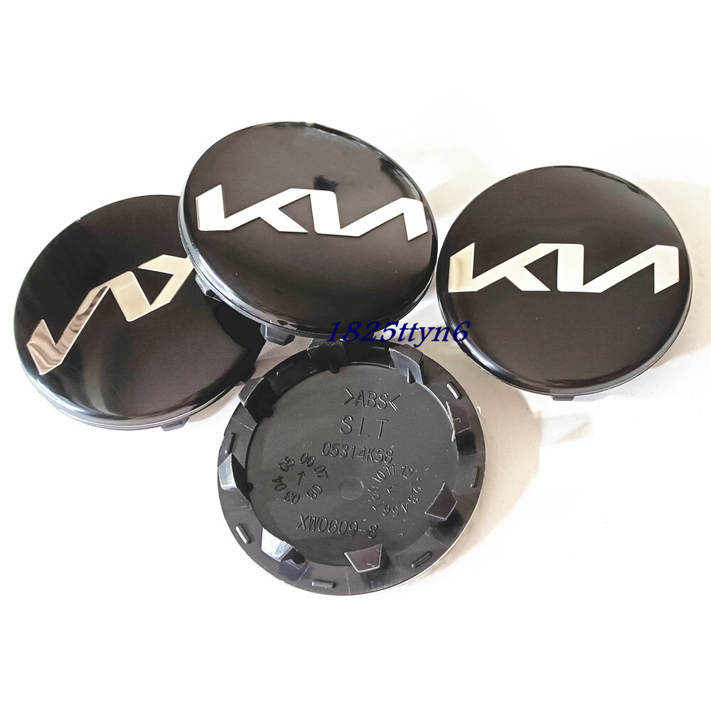 4x 58MM KN Black Silver Car Wheel Rim Center Hub Cap Cover For Sportage KX7 K5