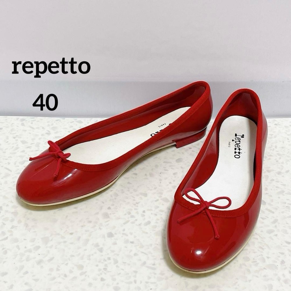 Rare Repetto Cendrillon Baby Red Rain Ballet Shoes Size 40 Ribbon
