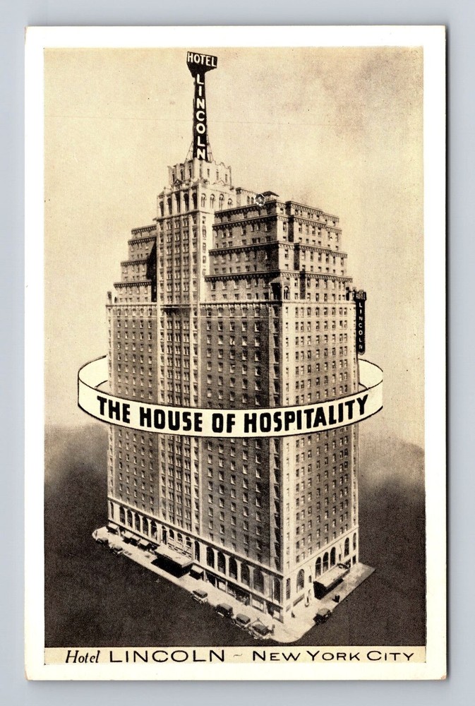 New York City, Hotel Lincoln, Advertising, Antique Souvenir Vintage Postcard