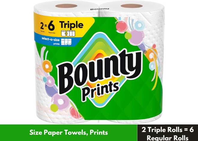 Bounty Select-A-Size Paper Towels White 2 Triple Rolls = 6 Regular Rolls Pack 1