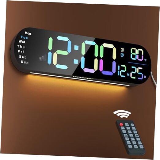 13.7 Inch Wall Clocks, Large Digital Wall Clock with Timer Static Colorful