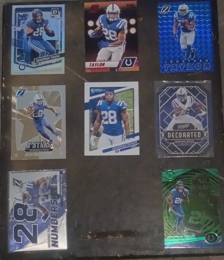 2021 - 23 Panini Football Jonathan Taylor 8-Card Lot Featuring NFL Star Collectibles