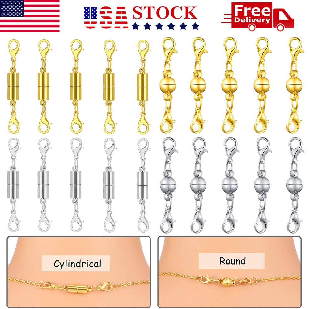 Magnetic Lobster Claw Lock Clasps DIY Necklace Bracelet Jewelry Hook Extender