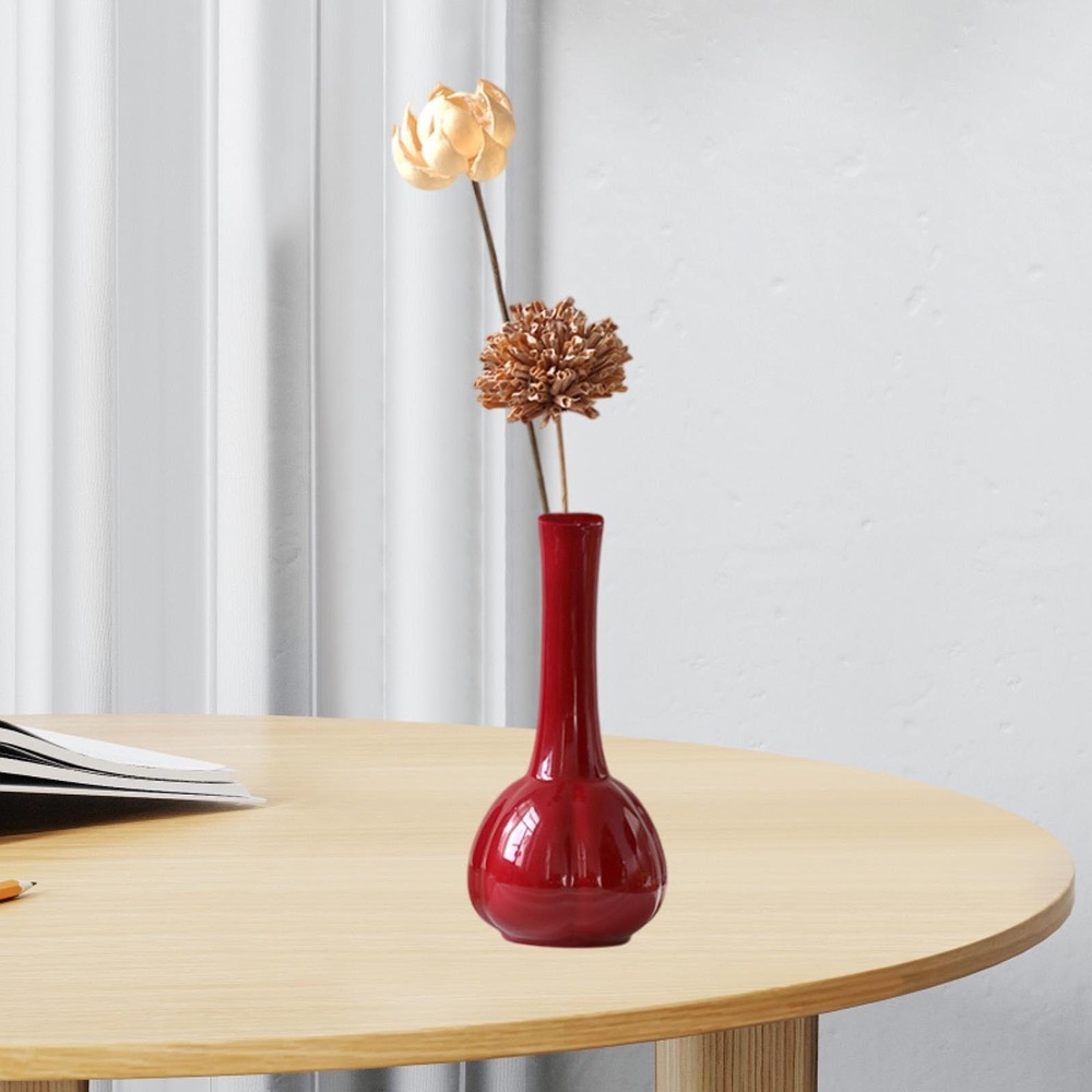 Ceramic Red Vase Modern Creative Decorative Vases for Entrance Bedroom Shelf
