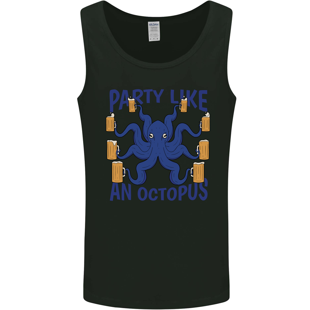 Beer Party Octopus Scuba Diving Diver Funny Mens Vest Tank Top