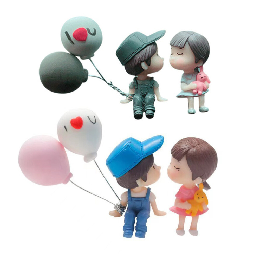 2 Pairs Dashboard Couple Statue Car Interior Decorative Accessories
