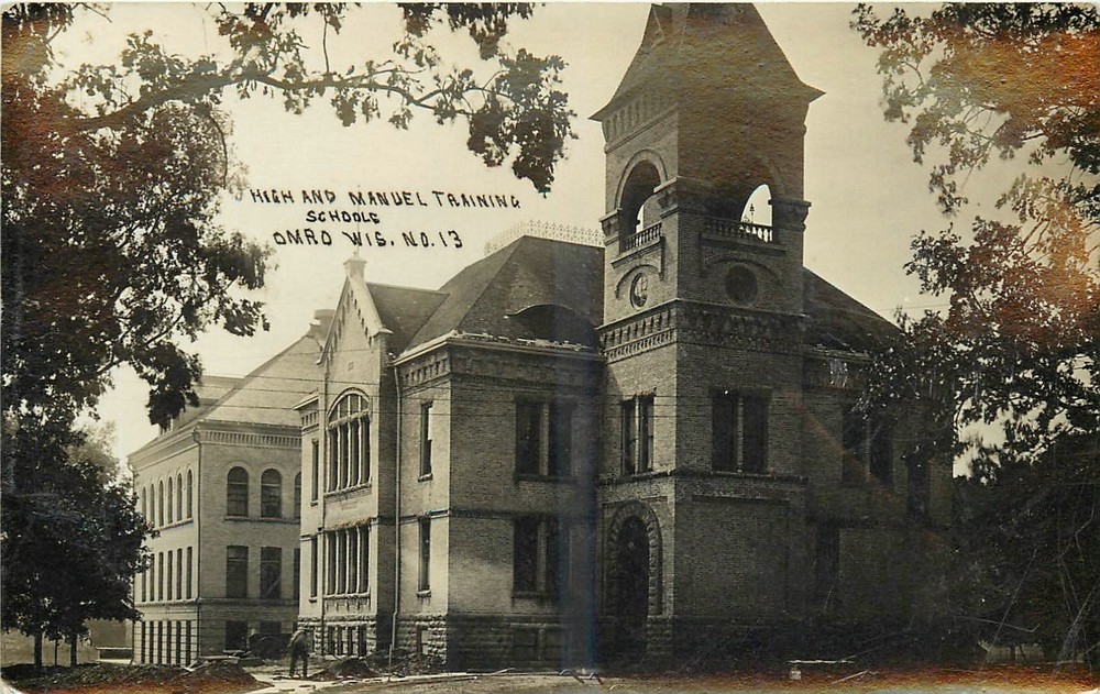 c1910 Omro Wisconsin High & Manuel Training Schools #13RPPC Postcard 25-9322