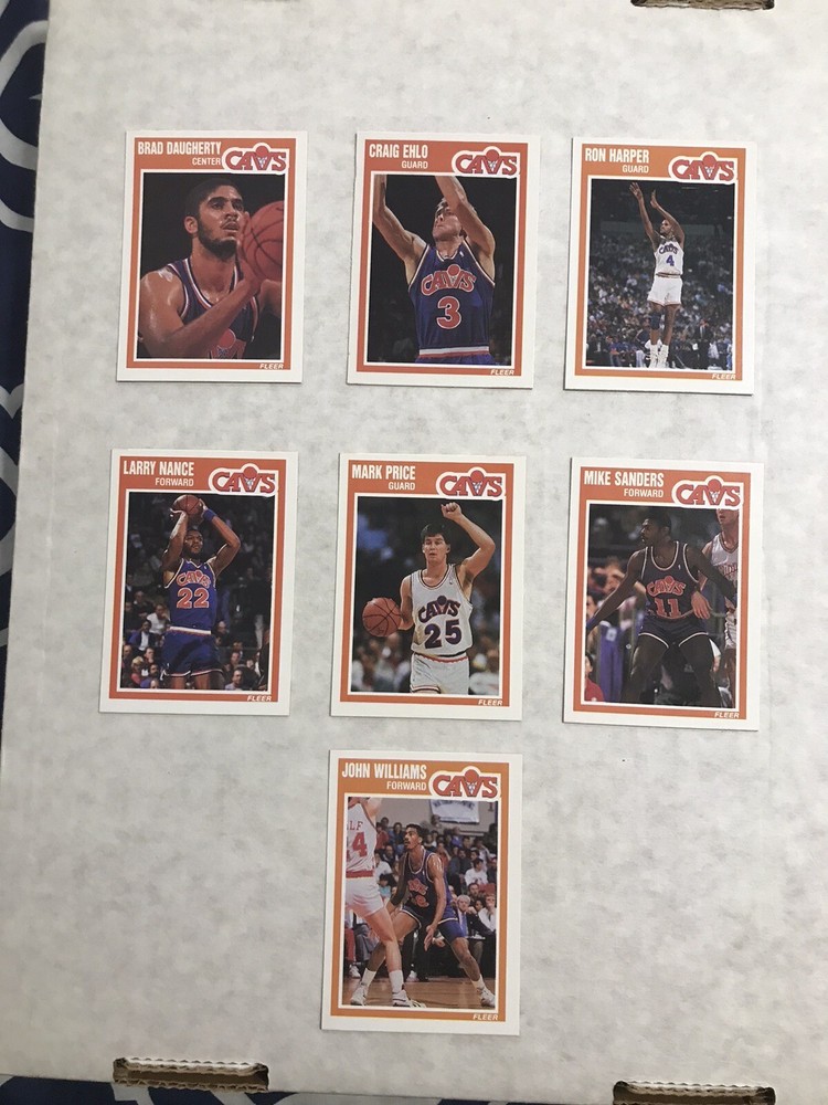 1989 Fleer Basketball Cleveland Cavaliers Team Set Price Nance (7 Cards)
