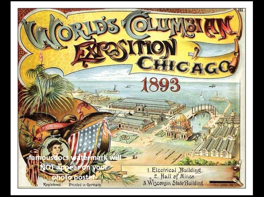 Chicago Worlds Fair PHOTO 1893 Advertisement Exposition 8x10 Poster