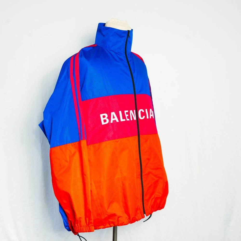 Balenciaga Logo Zip-Up Windbreaker Multicolor Jacket for men