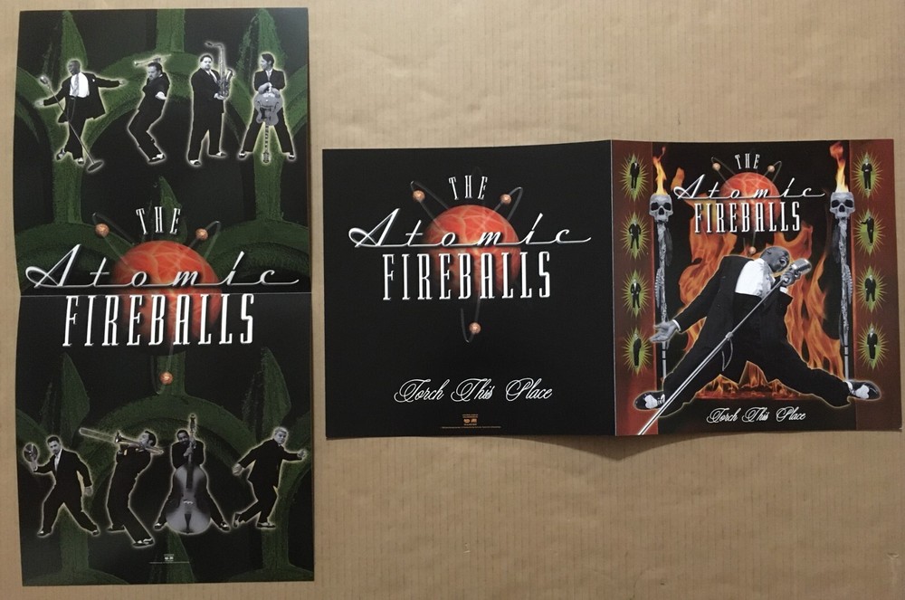 ATOMIC FIREBALLS Vintage 1999 DOUBLE SIDED PROMO POSTER FLAT for Torch CD 12x24