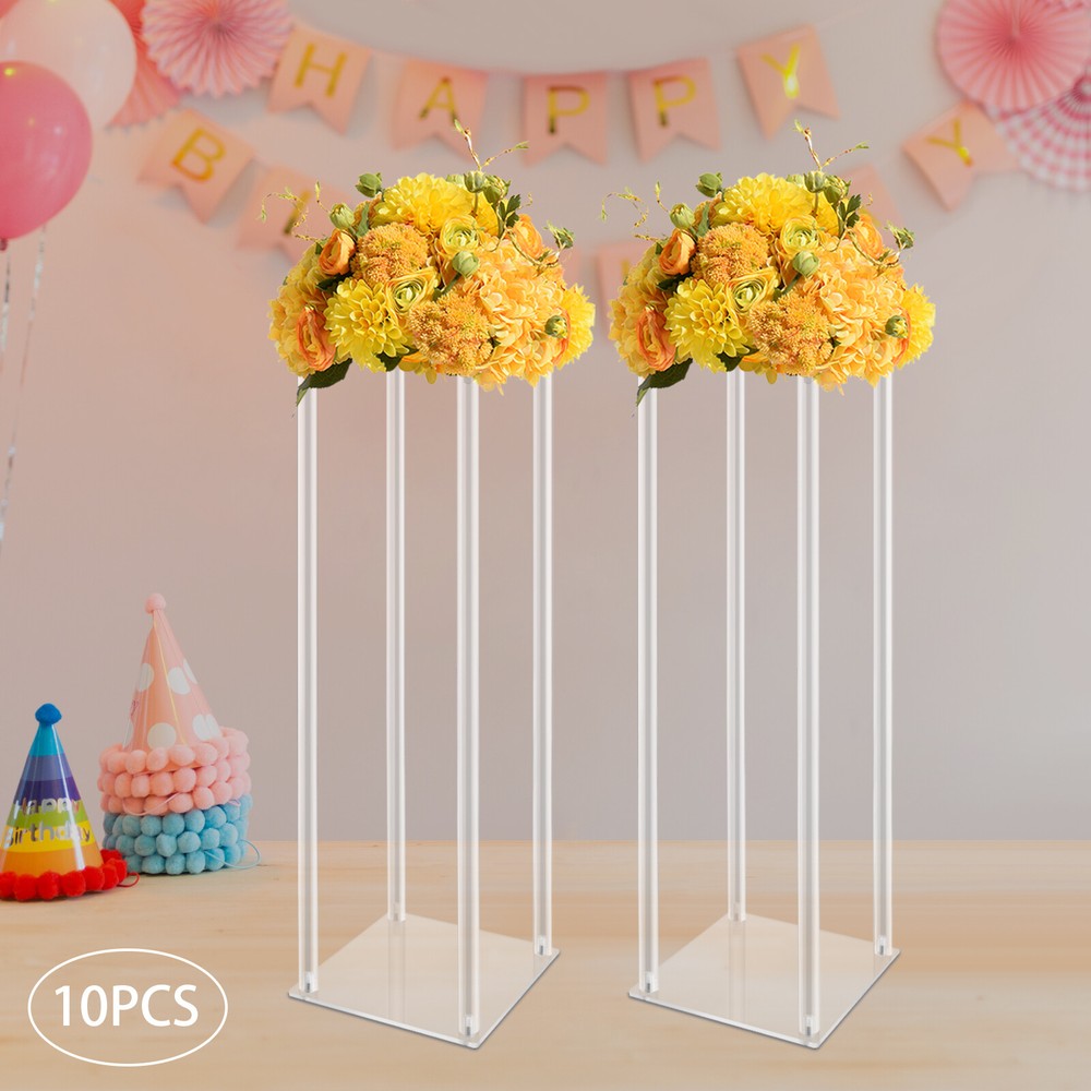 Acrylic Vase Wedding Centrepieces, 10 Pcs Clear Column Flower Display Stand
