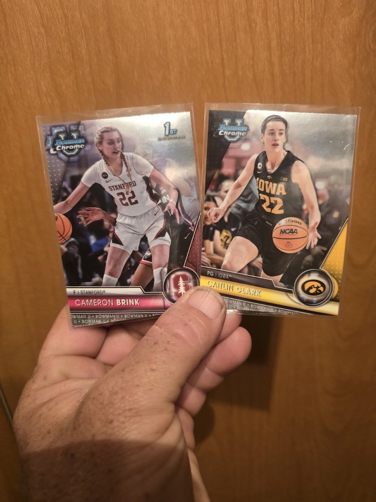 2023 Bowman Chrome- Caitlin Clark/ Cameron Brink (2) Card Lot- 1st Bowman