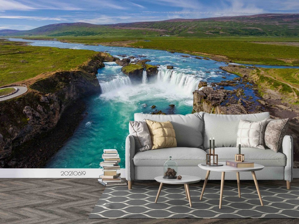 3D Plains River Waterfall Landscape Wall Murals Wallpaper Murals Wall Sticker