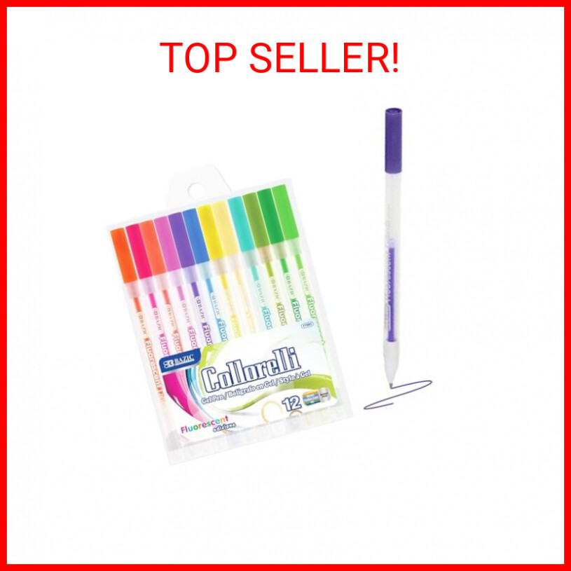 BAZIC 12 Fluorescent Color Collorelli Gel Pen