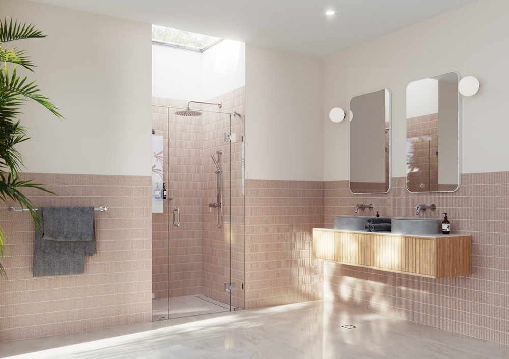 Glass Warehouse GHF-36.75 Stellar 78-Inch Hinged Shower Door in Chrome Finish