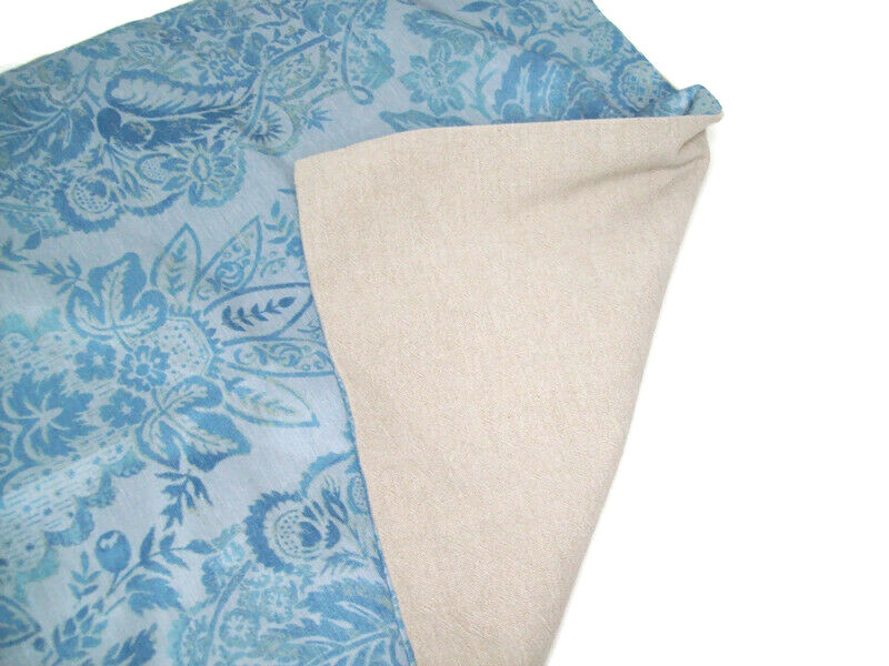Pottery Barn Blue Khaki Brown Cecile Print Sofa Toss Pillow Cover 18