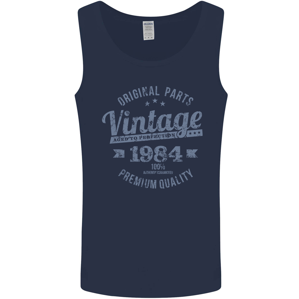 Vintage Year 41st Birthday 1984 Mens Vest Tank Top Navy Blue