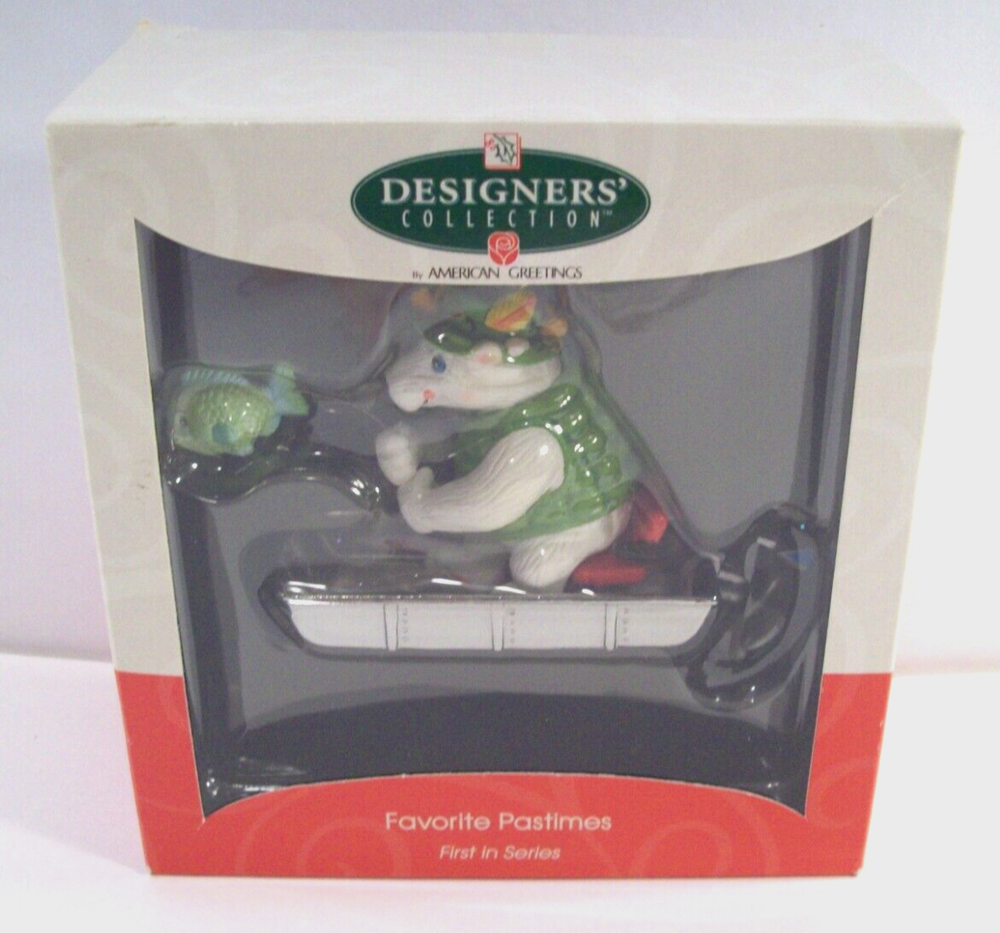 American Greetings Designer Collection Favorite Pastimes Fishing Bear Ornament