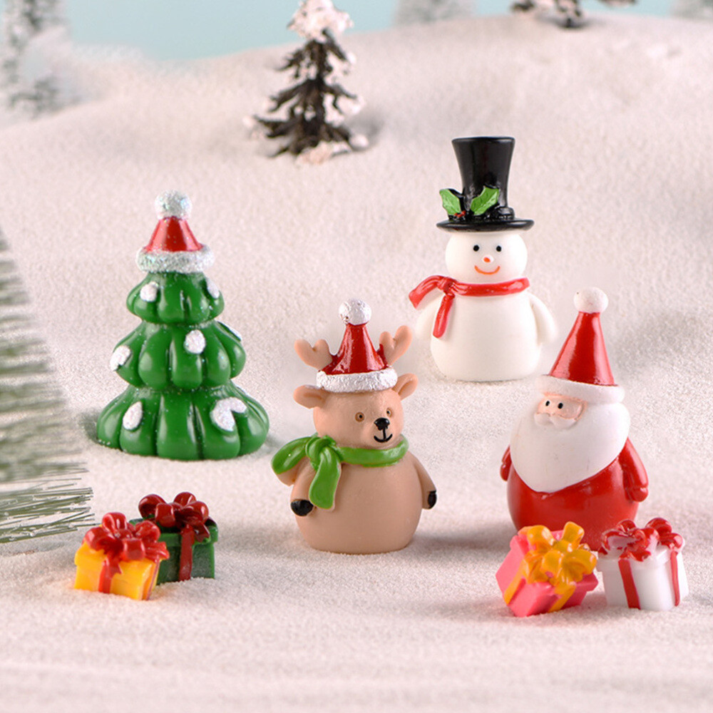 10 Pcs Christmas Tree Decorations Ornaments Snowman Miniature