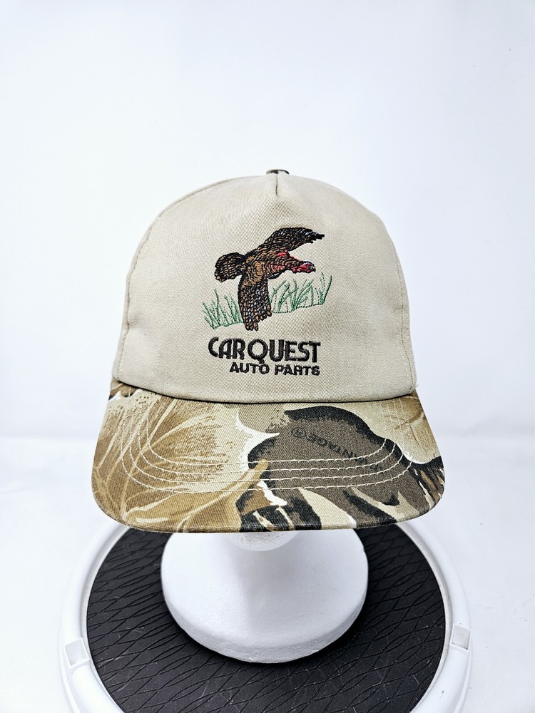 Vintage Carquest Auto Parts 90s Camo Snapback Hat USA Made Used FAST SHIPPING