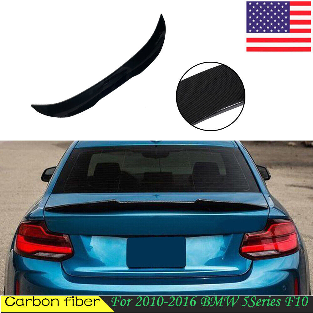 For 10-16 BMW F10 F18 5-Series PSM-Style Carbon Fiber Rear Trunk Spoiler Wing