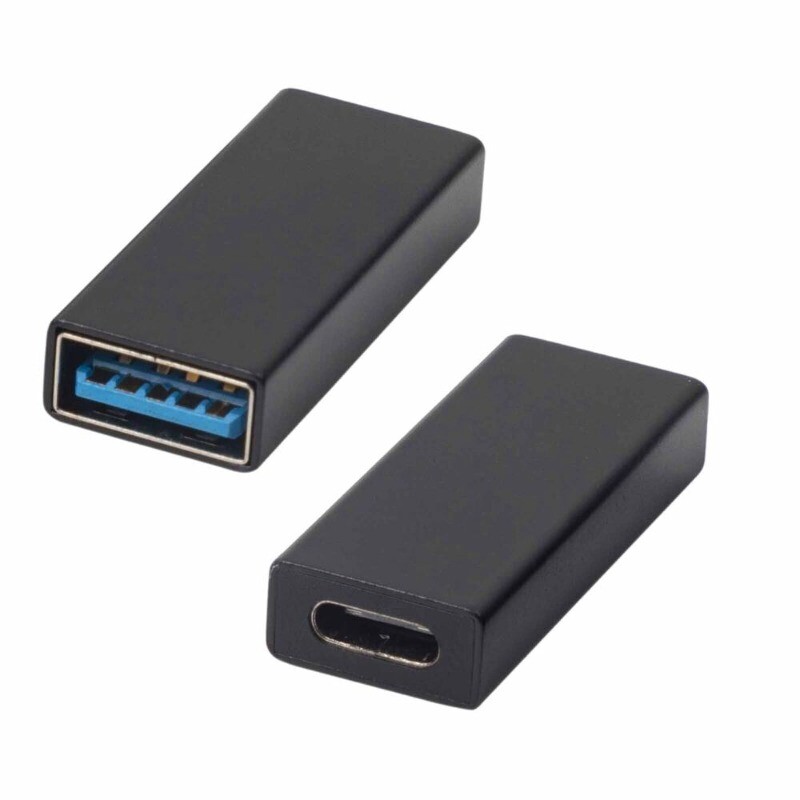 2-Pack USB-C 3.1 to USB-A 3.0 Female Adapter for Charging & Data Sync