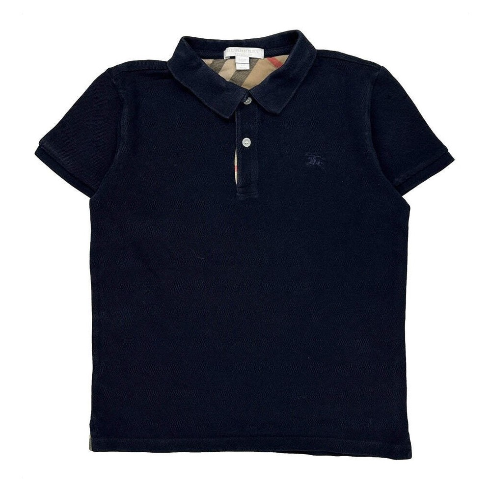 Age 10 Burberry Polo Shirt - Medium Navy Cotton