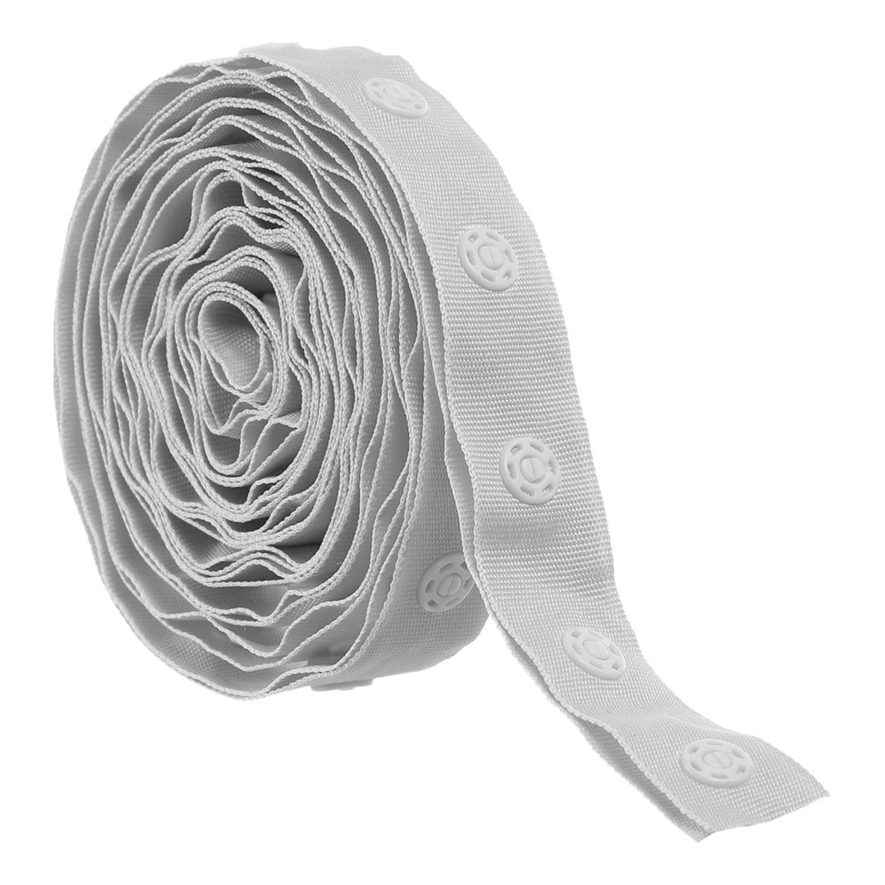 18mm Grey Cotton Snap Button Tape - 2 Yard Fastener Trim