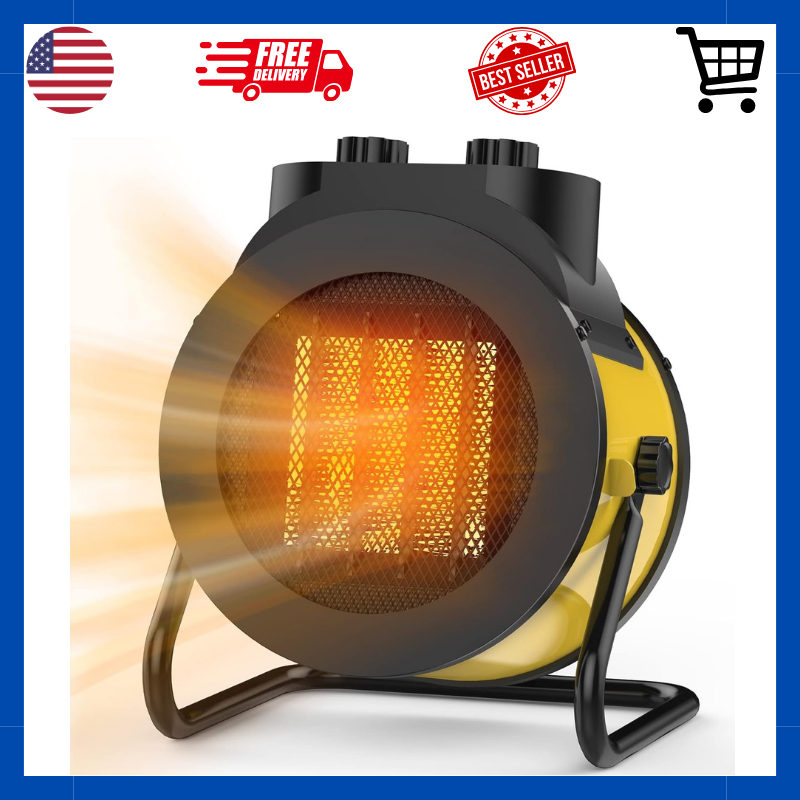 1500W Portable Electric Space Heater Garage Hot Air Fan for Indoor Large Room 3s