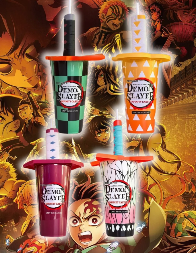4x Demon Slayer INFINITY CASTLE AMC Exclusive Shinobu Cup W Sword Topper & Straw