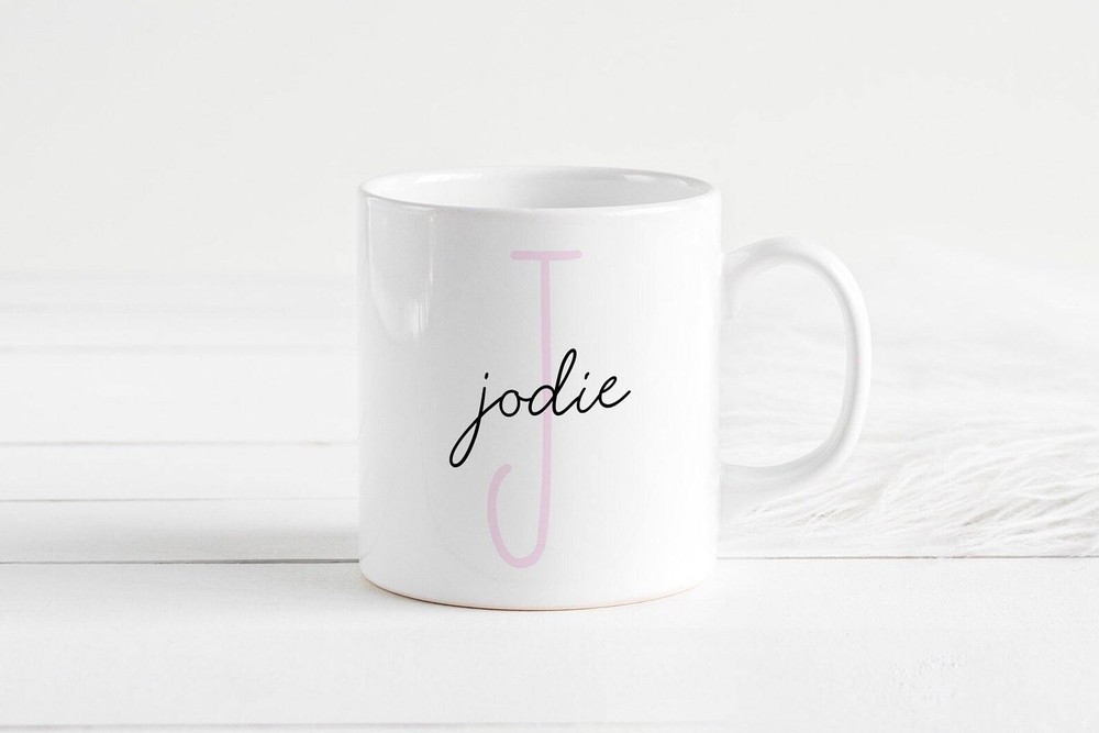 Personalised Monogram Mug Custom Letter Mug Initial Mug Name Mug Large Custom