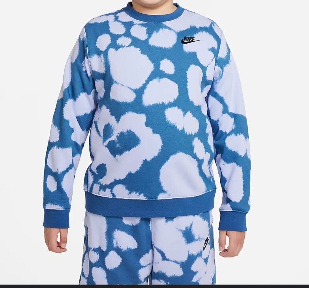 Nike Boys Fleece Shorts W/ Matching Sweatshirt DO6572-548 Blue XL New & Unused