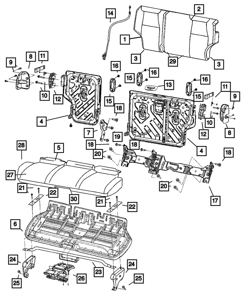 Genuine Mopar Rear Seat Cushion Cover 1JG841DVAA