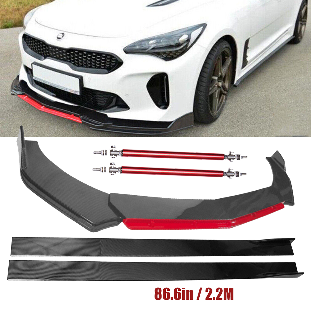 KIA Stinger Forte Front Bumper Lip Spoiler Splitters Side Skirt Strut Rod