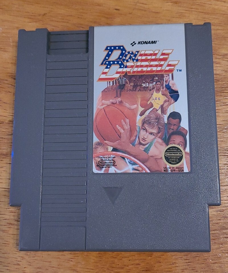 Double Dribble NES Basketball Game Cartridge 1987 Cleaned Tested Nintendo-image