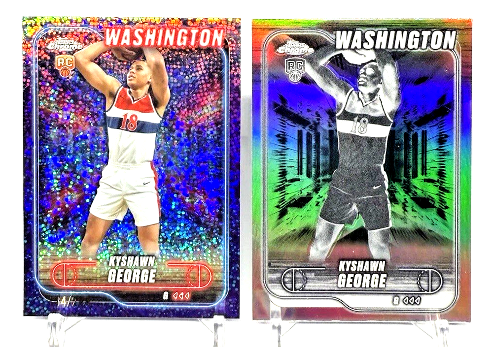 2024-25 Topps Chrome Kyshawn George RC Purple Speckle & Negative Lot of 2