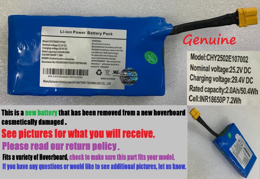 Li-ion Power Battery Pack  CHY2502E107002  25.2V  2.0Ah  50.4Wh 🔴