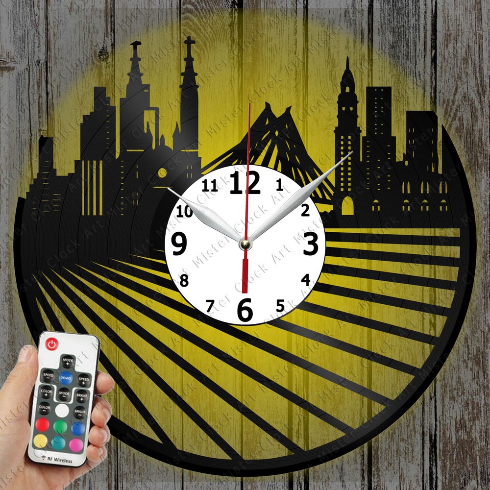 LED Clock Sao Paulo Skyline Record Clock Art Decor Original Gift 6682