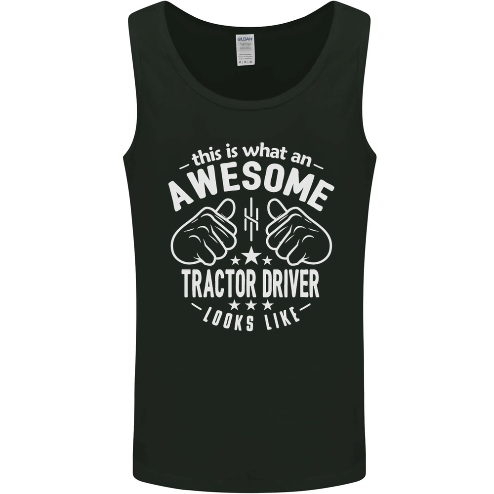 An Awesome Tractor Driver Looks Like Mens Vest Tank Top