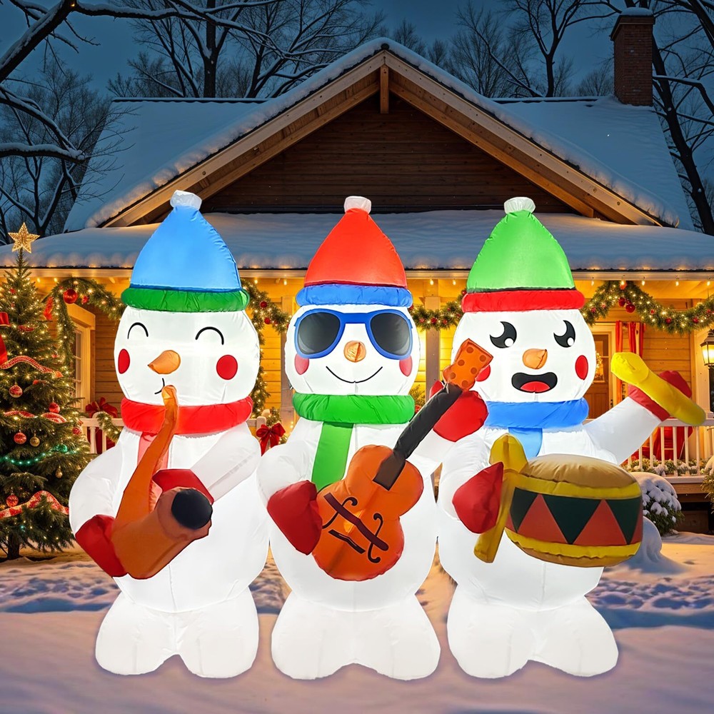 OurWarm 6 Ft Long Christmas Inflatables Outdoor Decorations, Inflatable Snowm...